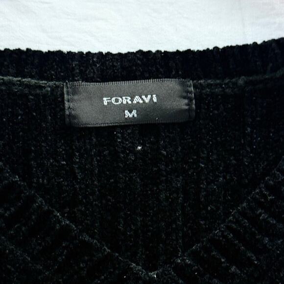 Japanese Vintage Brand Foravi Black Knit Sweater Medium Cozy Warm Grail HTF - Picture 3 of 5